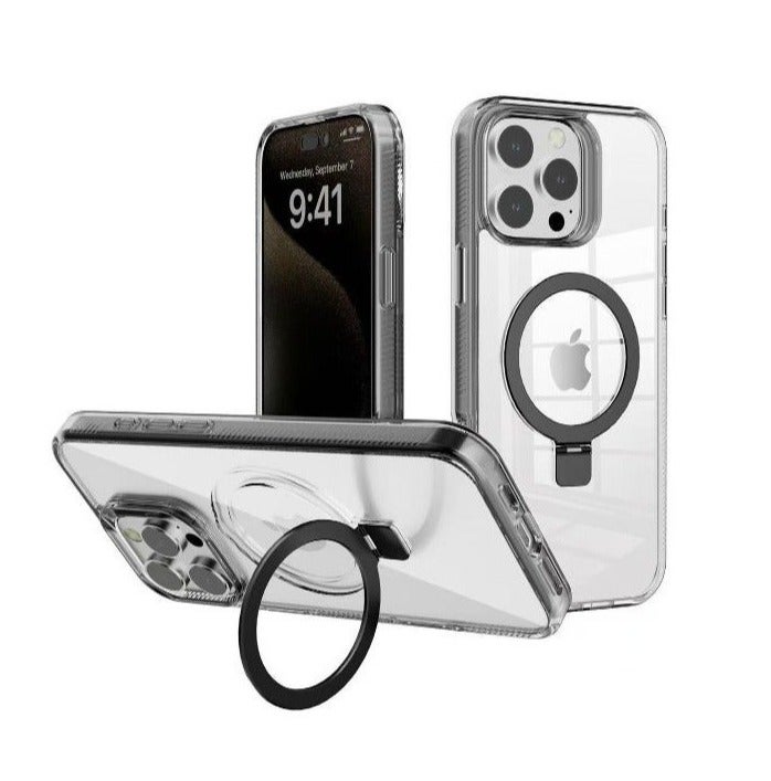 حافظة محممة MagSafe لـ Apple iPhone 15 Pro Max، 【حماية كاملة من الصدمات】 حافظة هاتف رفيعة مع مغناطيسات قوية، مقاومة للتأهل، مقاومة للسقوط وميزة الدعم (للمشاهدة) - Image 1