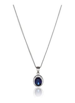 Generic Morgan Jewelry 925 Sterling Silver Cable Chain Necklace with Rhinestones  - Image 1