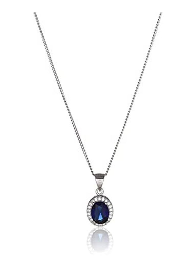 Generic - Morgan Jewelry 925 Sterling Silver Cable Chain Necklace with Rhinestones - Image 1