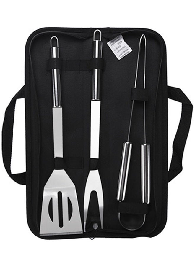 NIBEMINENT BBQ Grill Tools Set Heavy Duty Stainless Steel Barbecue Pastry Baking Utensils Kicthen Cooking Food Accessories Kit with Storage Case multicolour 38.5*5*10.5cm - Image 1