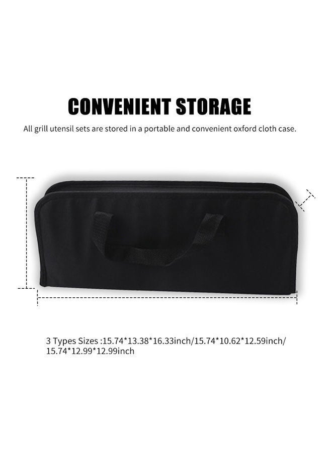 NIBEMINENT BBQ Grill Tools Set Heavy Duty Stainless Steel Barbecue Pastry Baking Utensils Kicthen Cooking Food Accessories Kit with Storage Case multicolour 38.5*5*10.5cm - Image 2