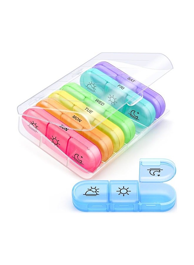 Weekly Pill Organizer, Compact Pill Box 7 Day with Roomy Pill Case and Sturdy Design for Managing Your Vitamins, Fish Oils, Supplements - Image 1