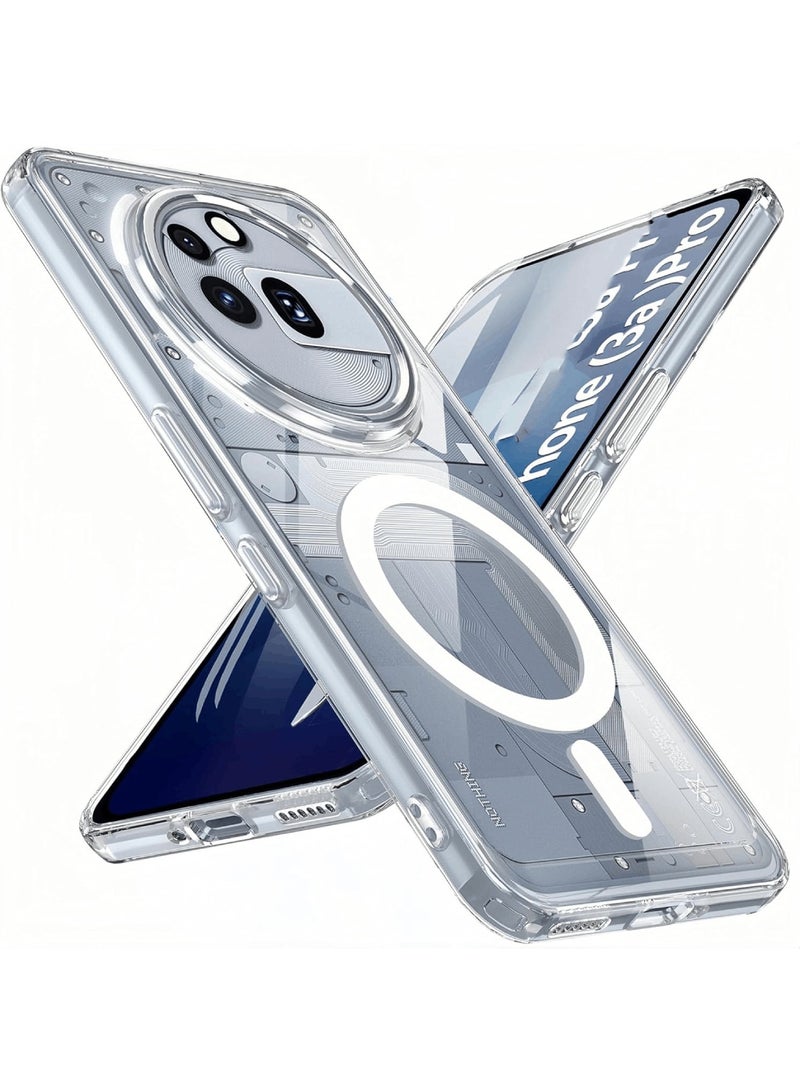 Aookay Magnetic for Nothing Phone 3a Pro Case, [Not-Yellowing] Mil-Grade Protection Shockproof Protective Phone Cover Case for Nothing Phone 3a Pro (Clear) - Image 1