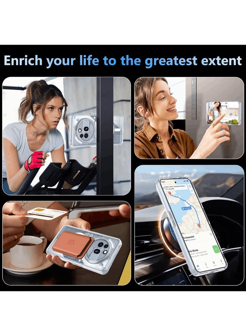 Aookay Magnetic for Nothing Phone 3a Pro Case, [Not-Yellowing] Mil-Grade Protection Shockproof Protective Phone Cover Case for Nothing Phone 3a Pro (Clear) - Image 2