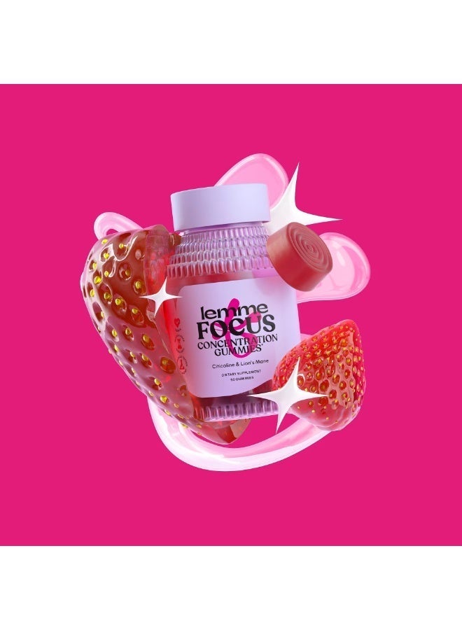 Lemme Focus, Concentration Gummies, Strawberry, 50 Gummies - Image 3