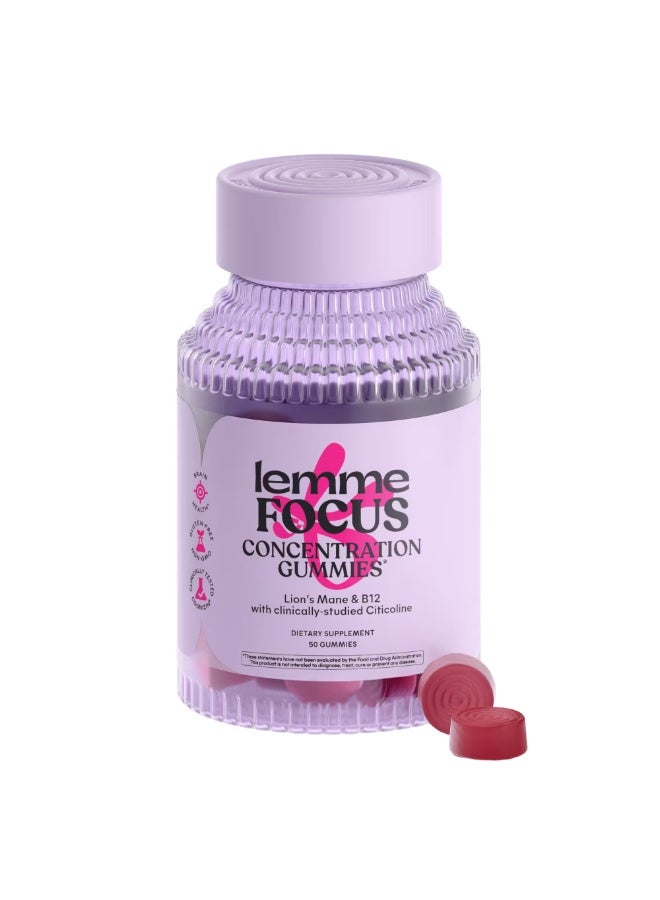 Lemme Focus, Concentration Gummies, Strawberry, 50 Gummies - Image 5