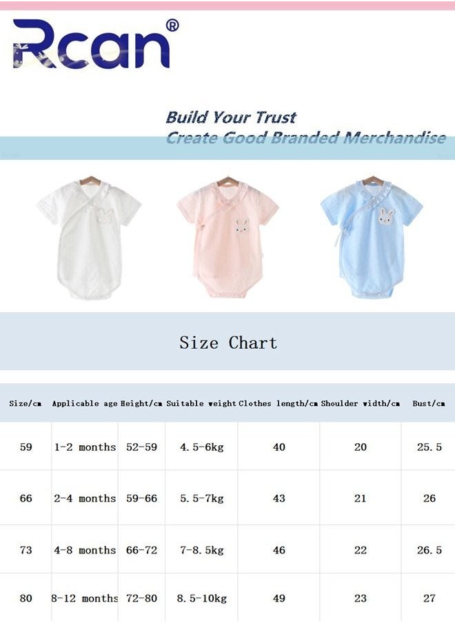Rcan - 3 Pack Baby Cotton Onesie Bodysuit, Cartoon Print Newborn Short-Sleeved Bodysuit, Loose and Soft One-Piece Crawler Suit for Baby Unisex - Image 1