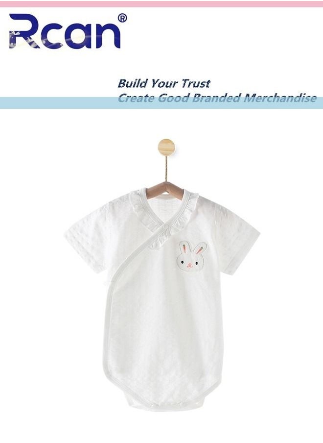 Rcan - 3 Pack Baby Cotton Onesie Bodysuit, Cartoon Print Newborn Short-Sleeved Bodysuit, Loose and Soft One-Piece Crawler Suit for Baby Unisex - Image 1