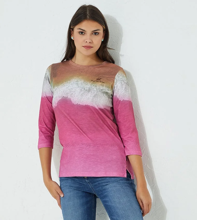 Tie & Dye Round-neck T-shirt