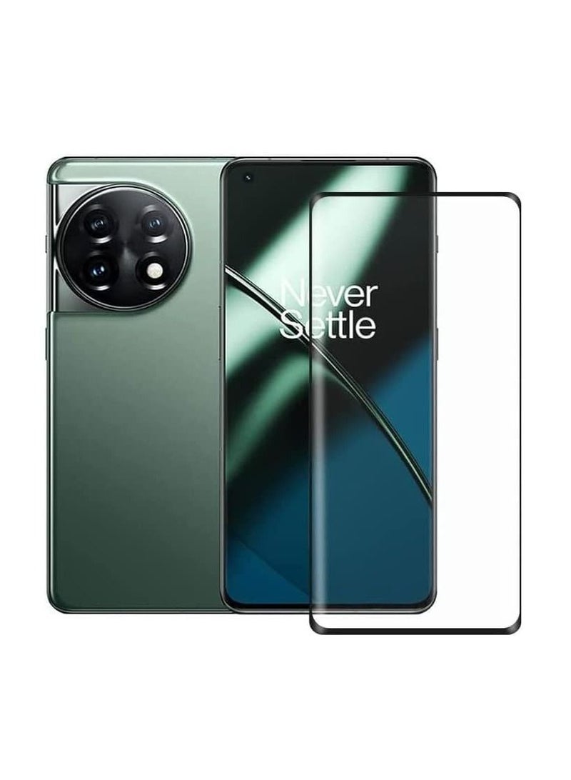 LEDIN Screen Protector for OnePlus 11 5G Tempered Glass Full Adhesive Full Coverage Bubble Free Anti Scratch HD Clear High Responsive Screen Protector for OnePlus 11 5G (5D Glass) - Image 1