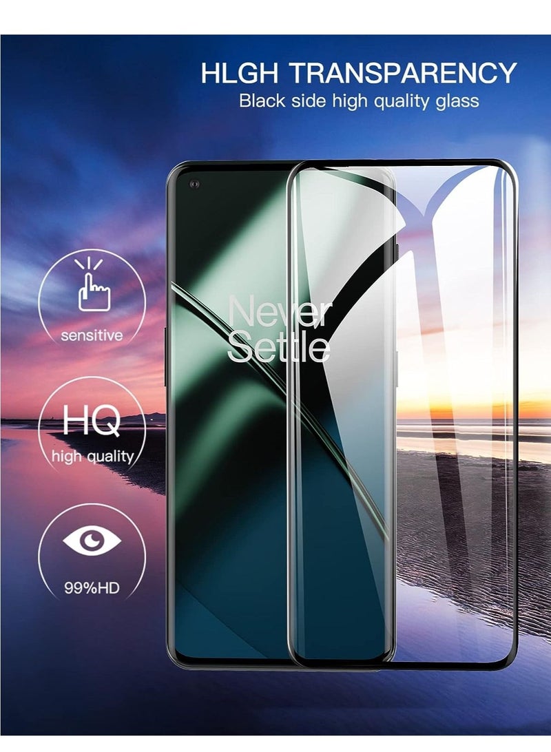 LEDIN Screen Protector for OnePlus 11 5G Tempered Glass Full Adhesive Full Coverage Bubble Free Anti Scratch HD Clear High Responsive Screen Protector for OnePlus 11 5G (5D Glass) - Image 4