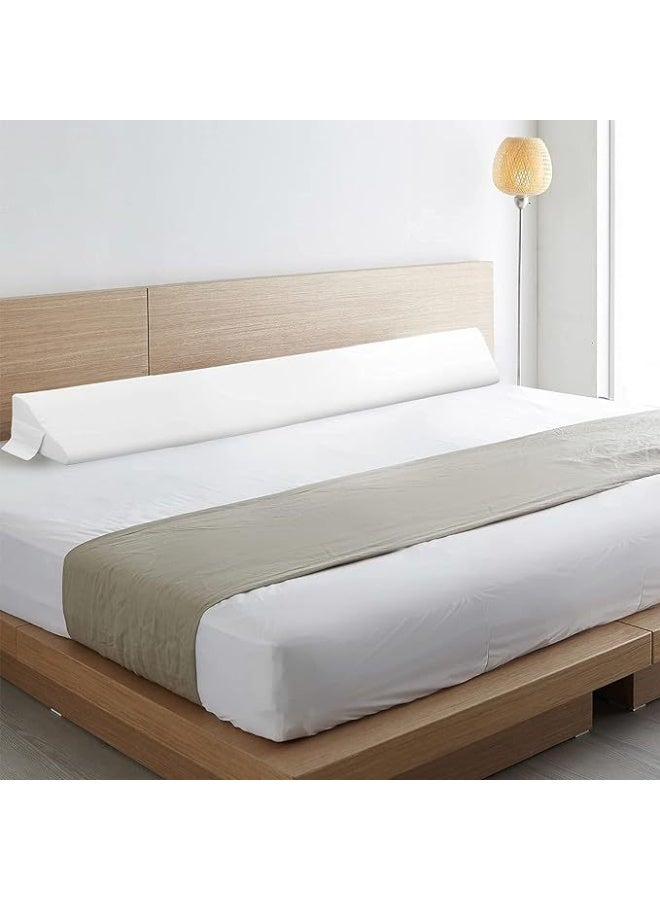 NIBEMINENT King Bed Wedge Pillow for Headboard Gap/Bed Gap Filler/Mattress Wedge to Fill 0-6" Gap Between Headboard and Mattress (White 76"x10"x6")  - Image 1