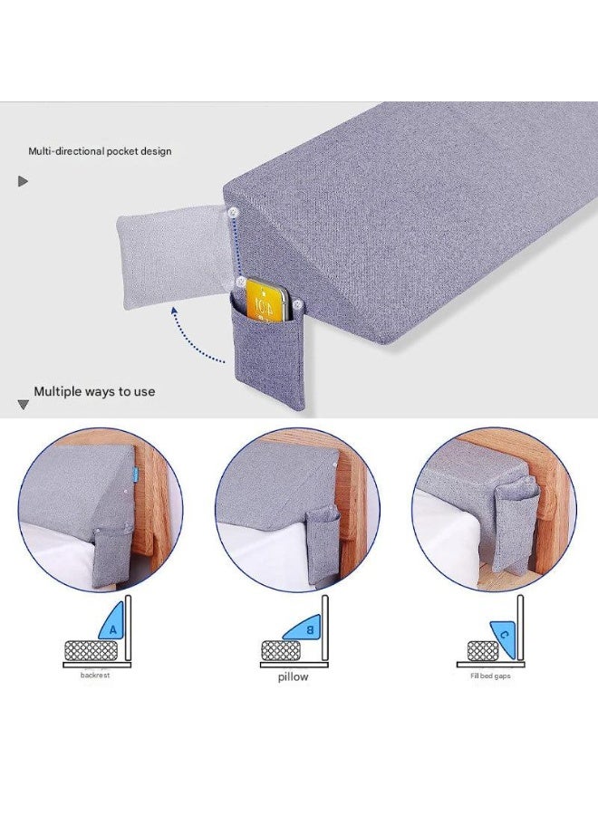 NIBEMINENT King Bed Wedge Pillow for Headboard Gap/Bed Gap Filler/Mattress Wedge to Fill 0-6" Gap Between Headboard and Mattress (White 76"x10"x6")  - Image 4