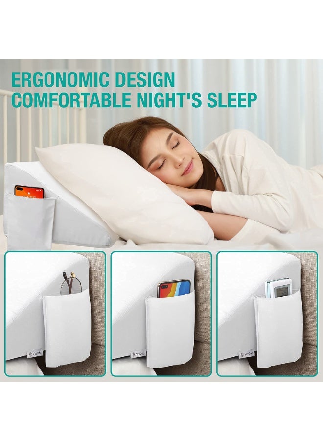 NIBEMINENT King Bed Wedge Pillow for Headboard Gap/Bed Gap Filler/Mattress Wedge to Fill 0-6" Gap Between Headboard and Mattress (White 76"x10"x6")  - Image 5