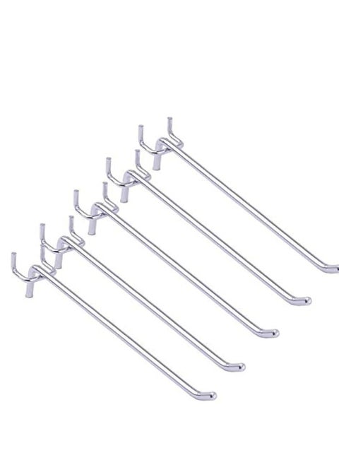 KNP Chrome Plated Regular Finish Pegboard Hooks And Organizer Assortment Iron Hooks Grid Wall Hooks Panel Display Hook 2 cm