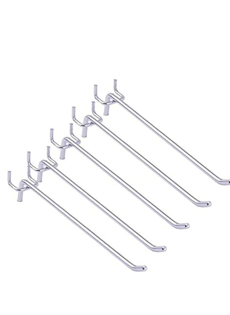KNP KNP Chrome Plated Regular Finish Pegboard Hooks And Organizer Assortment Iron Hooks Grid Wall Hooks Panel Display Hook 2 cm  - Image 1