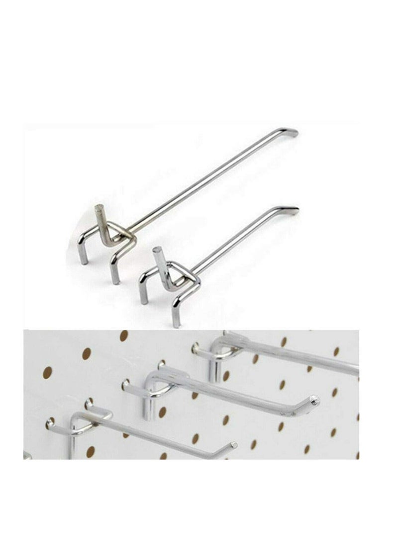 KNP KNP Chrome Plated Regular Finish Pegboard Hooks And Organizer Assortment Iron Hooks Grid Wall Hooks Panel Display Hook 2 cm  - Image 2