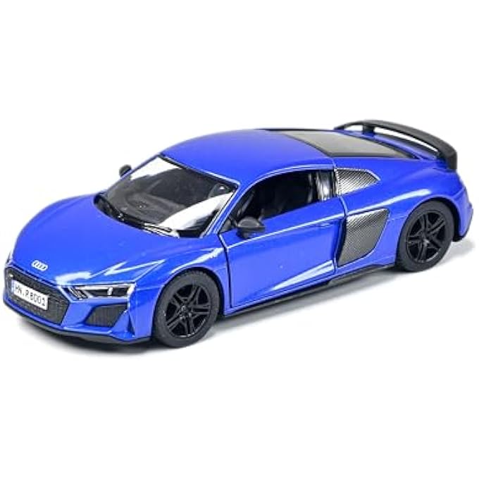 1:36 SCALE DOOR OPENABLE PULL BACK ACTION ALLOY METAL R8 COUPE 2020 MODEL DIECAST COLLECTIBLE CAR TOY FOR CHILDREN AND ADULTS (BLUE) - Image 1