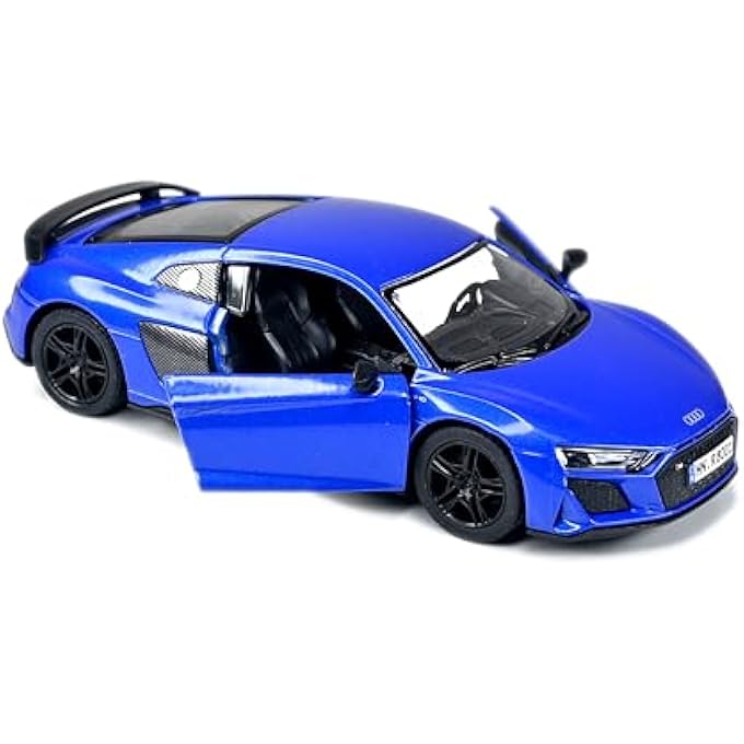 1:36 SCALE DOOR OPENABLE PULL BACK ACTION ALLOY METAL R8 COUPE 2020 MODEL DIECAST COLLECTIBLE CAR TOY FOR CHILDREN AND ADULTS (BLUE) - Image 3
