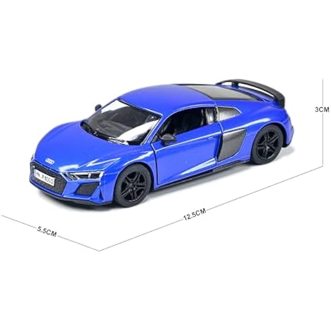 1:36 SCALE DOOR OPENABLE PULL BACK ACTION ALLOY METAL R8 COUPE 2020 MODEL DIECAST COLLECTIBLE CAR TOY FOR CHILDREN AND ADULTS (BLUE) - Image 4