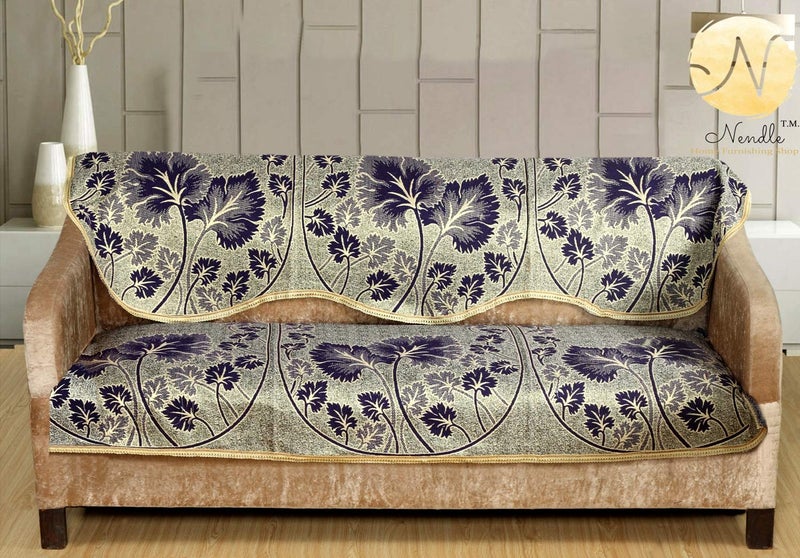 Nendle Poly Cotton Sofa Cover Set of 3+1+1 Seater (Pack of 6) - Image 2