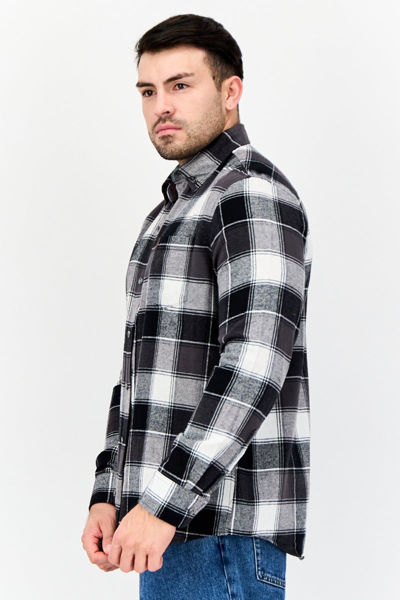 Chaps Men Regular Fit Plaid Long Sleeve Casual Shirts, Multicolor - Image 3