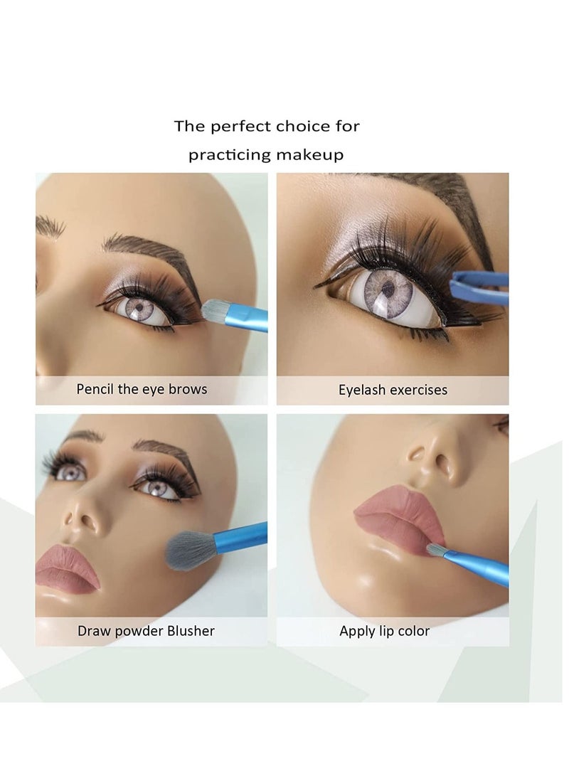 Generic 3D Face Palette for Makeup Practice, Silicone Face Mannequin Reusable for Beginners for Eyes, Face and Eyes Makeup Practice (Full Face Palette, White)  - Image 2
