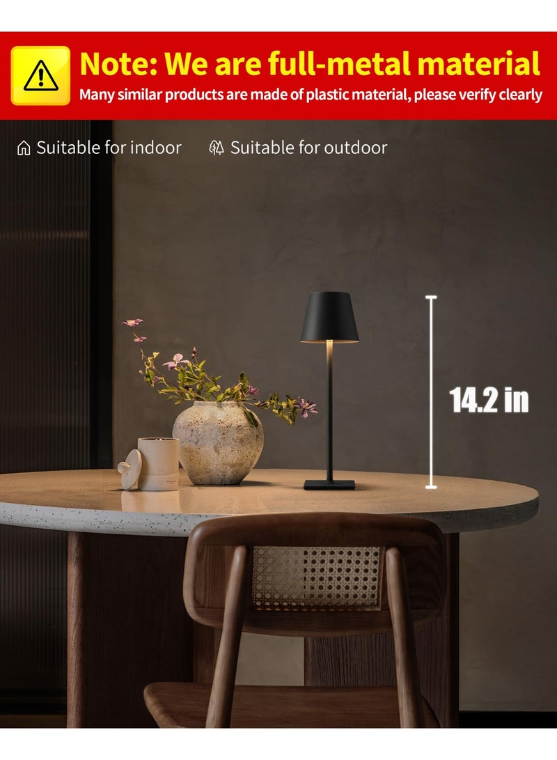 Zarra Traders Cordless Table Lamp, Portable LED Desk Lamp, 5200mAh Rechargeable Battery, 3 Color Stepless Dimming Up, for Restaurant/Bedroom/Bars/Outdoor Party/Camping/Coffee Shop Atmosphere Night Light(Black) - Image 5