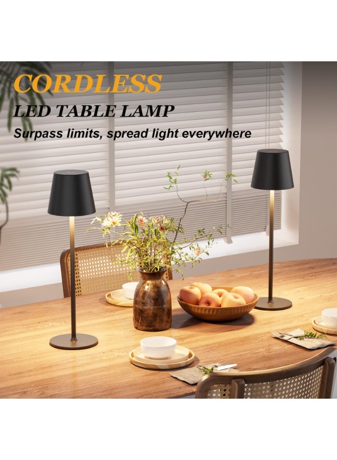Zarra Traders Cordless Table Lamp, Portable LED Desk Lamp, 5200mAh Rechargeable Battery, 3 Color Stepless Dimming Up, for Restaurant/Bedroom/Bars/Outdoor Party/Camping/Coffee Shop Atmosphere Night Light(Black) - Image 3