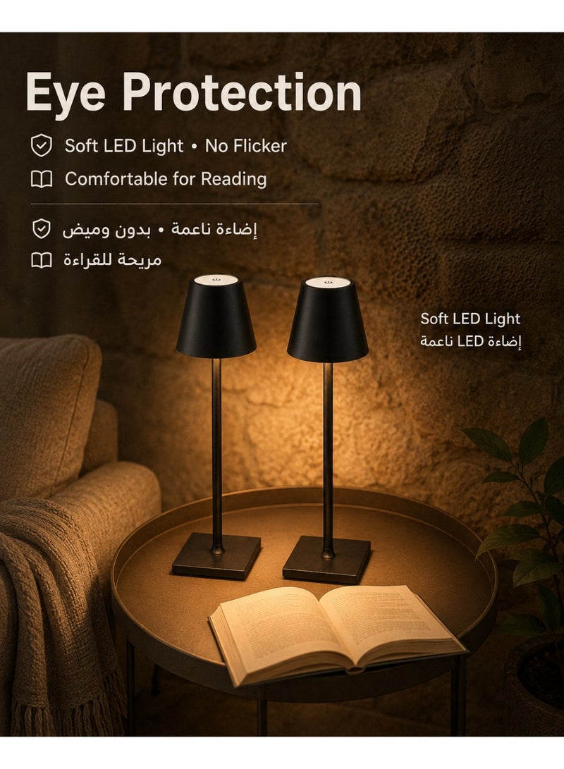 Zarra Traders Cordless Table Lamp, Portable LED Desk Lamp, 5200mAh Rechargeable Battery, 3 Color Stepless Dimming Up, for Restaurant/Bedroom/Bars/Outdoor Party/Camping/Coffee Shop Atmosphere Night Light(Black) - Image 5