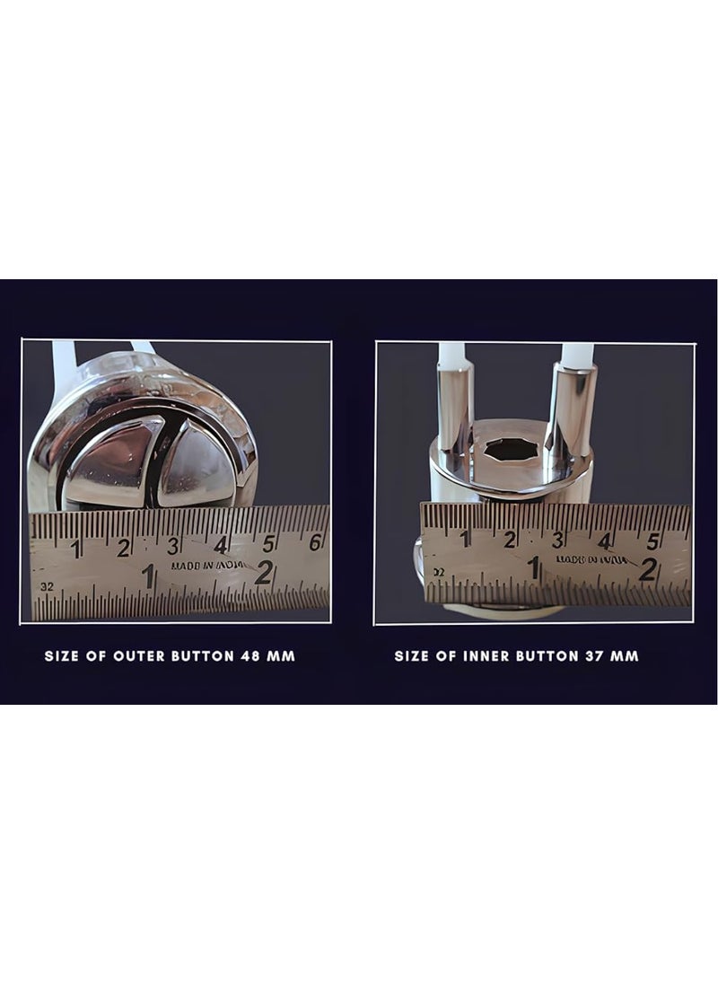 ELEGANT CASA ELEGANT CASA Dual Flush Push Button Toilet For Water Tank 2 pcs Toilet Cascade Type Inner Lid Cover Diameter Hole 38 mm and Outer 48 mm Only for Cascade Chrome Plated With Push Rods 1 Set  - Image 4