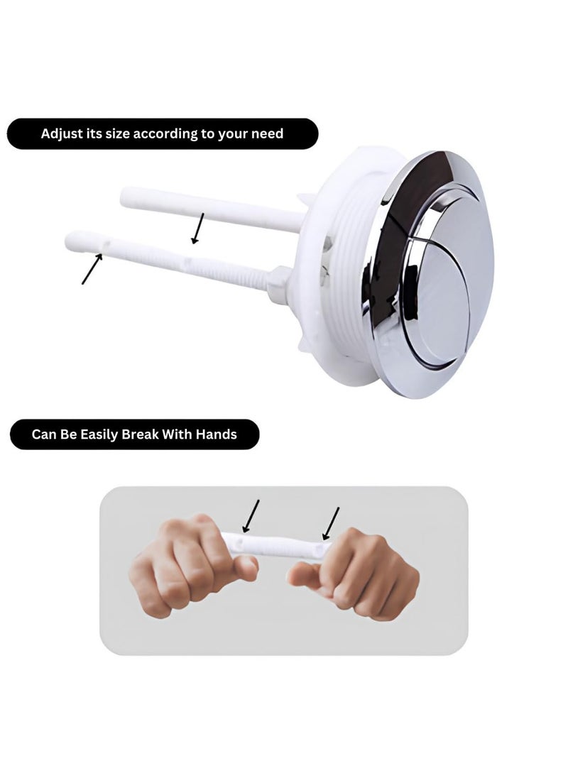 ELEGANT CASA ELEGANT CASA Dual Flush Push Button Toilet For Water Tank 2 pcs Toilet Cascade Type Inner Lid Cover Diameter Hole 38 mm and Outer 48 mm Only for Cascade Chrome Plated With Push Rods 1 Set  - Image 2