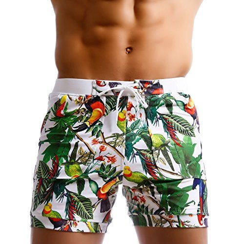Taddlee Men Swimwear Swimsuits Flower Print Surf Board Boxer Shorts Trunks Long (S,XF83) - Image 1
