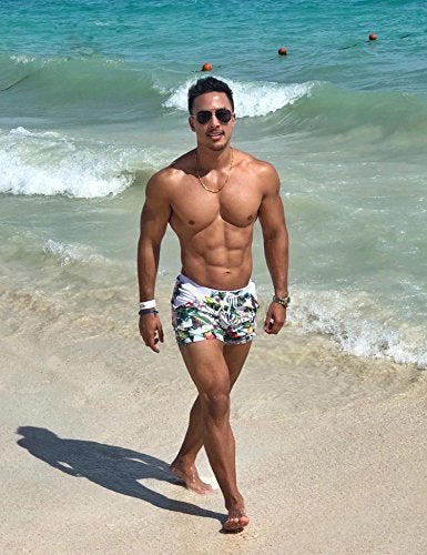 Taddlee Men Swimwear Swimsuits Flower Print Surf Board Boxer Shorts Trunks Long (S,XF83) - Image 4