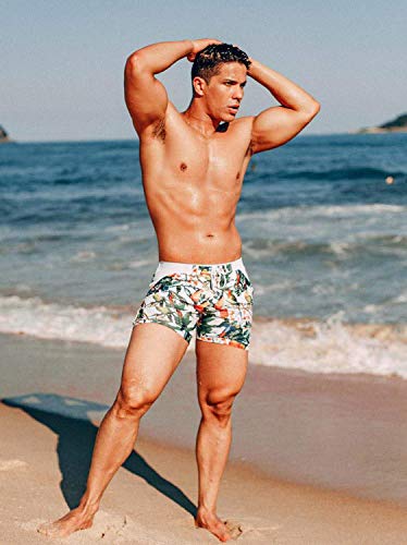 Taddlee Men Swimwear Swimsuits Flower Print Surf Board Boxer Shorts Trunks Long (S,XF83) - Image 5