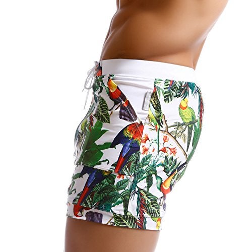 Taddlee Men Swimwear Swimsuits Flower Print Surf Board Boxer Shorts Trunks Long (S,XF83) - Image 3