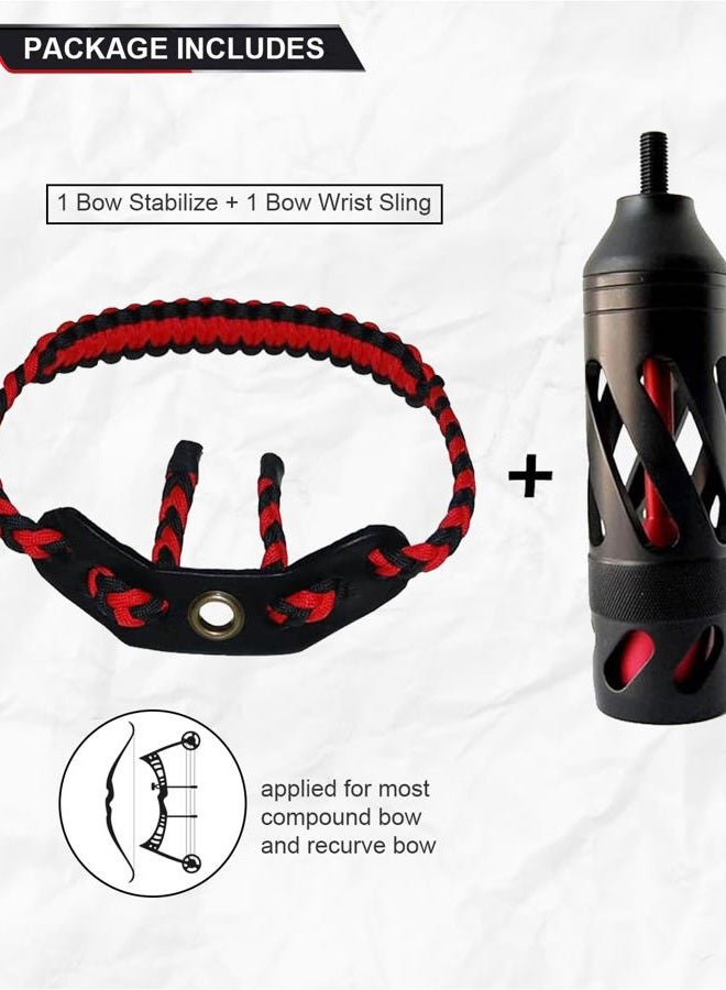 TOPARCHERY Compound Bow Aluminum Stabilizer with Wrist Bow Sling Braided Hunting Shooting Target - Image 2