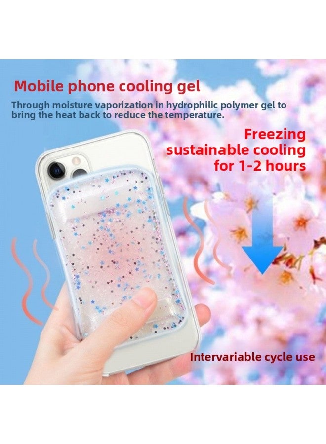 Loquat Mobile Phone Cooling Heat Dissipation Artifact Summer Essential Cold Cooling Artifact Game Live Mobile Phone Cooling Sticker Heat Dissipation Sticker-Colour:Blue-one Piece - Image 2