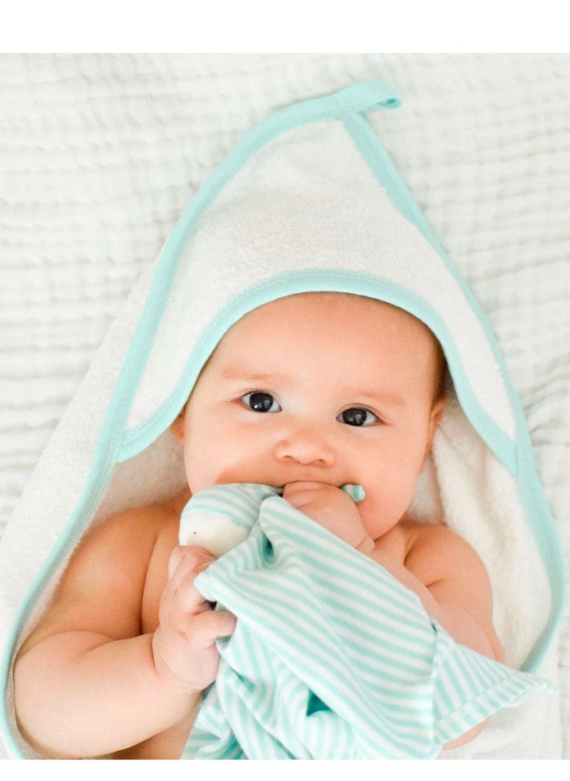 Under the Nile - Under the Nile Organic Cotton Super Soft Baby Deluxe Hooded Towel Striped- Super Absorbent Baby Bath Shower Towel for Sensitive Skin Baby - Image 1