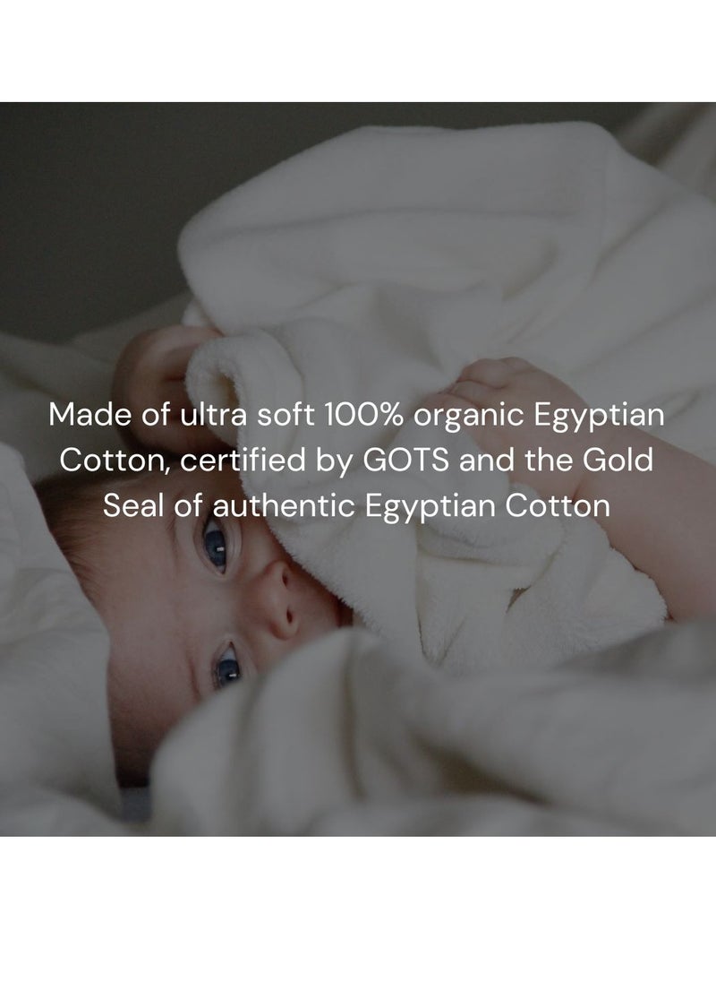 Under the Nile - Under the Nile Organic Cotton Super Soft Baby Deluxe Hooded Towel Striped- Super Absorbent Baby Bath Shower Towel for Sensitive Skin Baby - Image 1