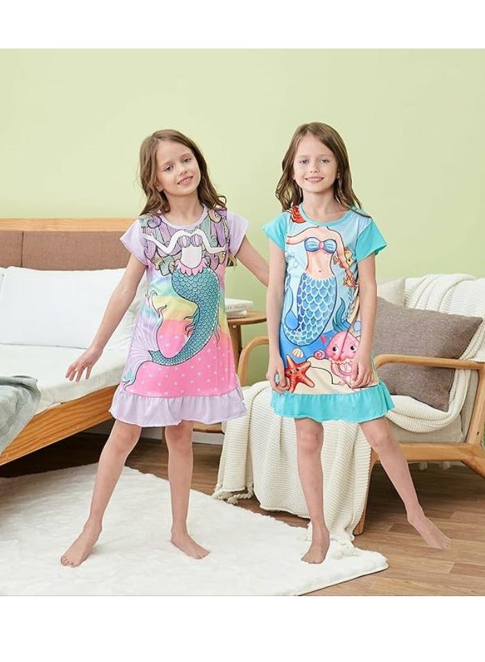 CALL PLAY Nightgowns for Girls Kids Pajamas Princess Dress Sleepwear Night Gown 3-10 Years - Image 2