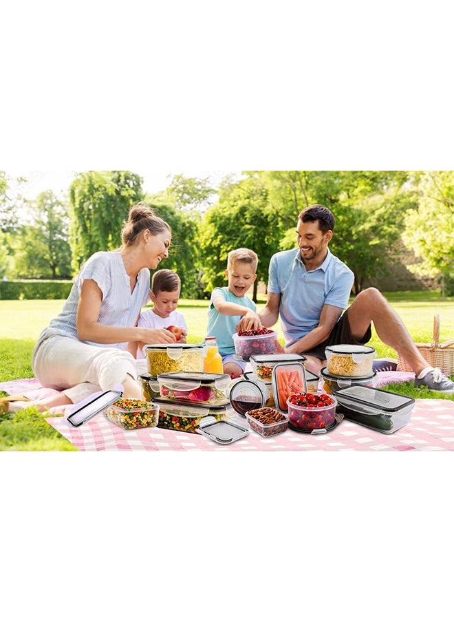 52-Piece Food Storage Container Set,Meal Prep Container Set,Kitchen Storage and Organization,BPA-Free Plastic,Store Fruits/Candies/Spices,Refrigerator/Microwave/Dishwasher Friendly