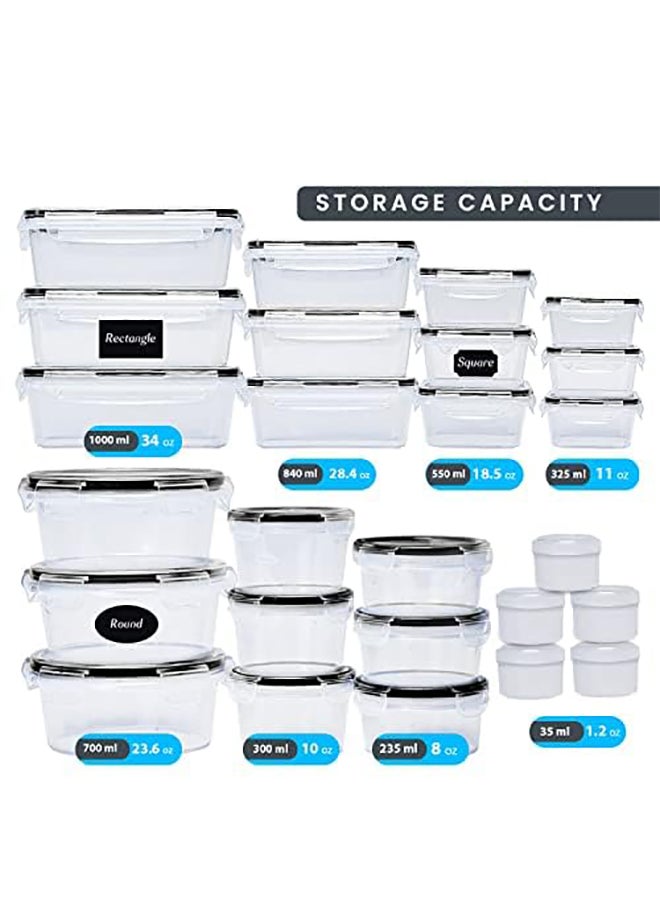 52-Piece Food Storage Container Set,Meal Prep Container Set,Kitchen Storage and Organization,BPA-Free Plastic,Store Fruits/Candies/Spices,Refrigerator/Microwave/Dishwasher Friendly