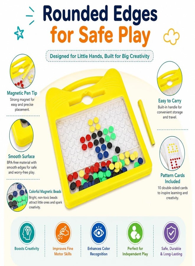 Little B Magnetic Drawing Board for Kid Magnetic Dot Art Game for Toddlers Best Indoor Game for Kids Best Toy for Kids. (Yellow) - Image 2