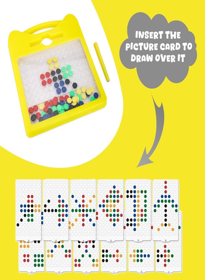 Little B Magnetic Drawing Board for Kid Magnetic Dot Art Game for Toddlers Best Indoor Game for Kids Best Toy for Kids. (Yellow) - Image 5