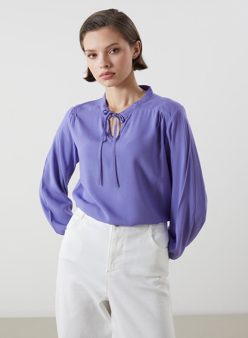 LC WAIKIKI Tie Neck Textured Blouse - Image 1