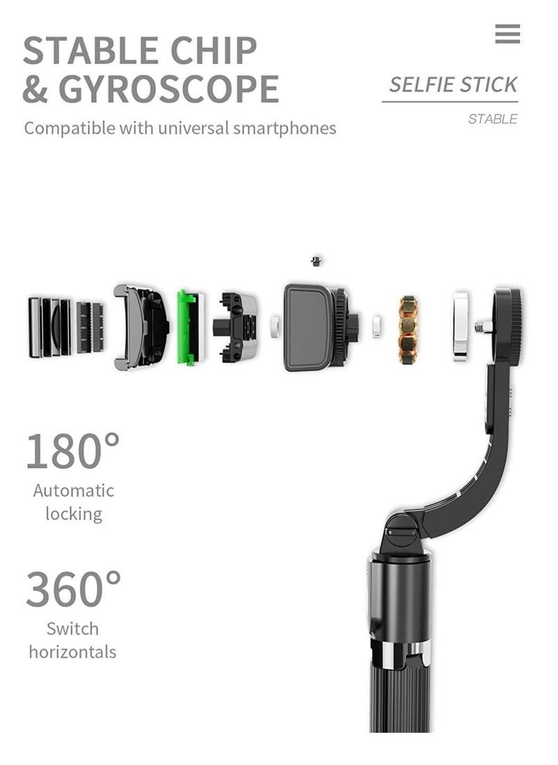 ELTRAZONE - Gimbal Stabilizer for Smartphone L08 Handheld Gimbal with 360°Auto Balance Ant Shake Remote Wireless Bluetooth Selfie Stick Pan-tilt Tripod with Built-in Bluetooth Remote - Image 1