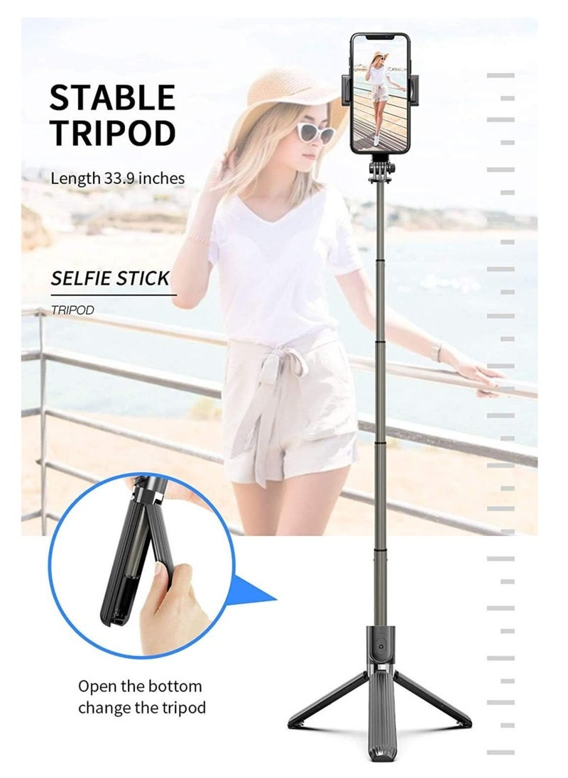 ELTRAZONE - Gimbal Stabilizer for Smartphone L08 Handheld Gimbal with 360°Auto Balance Ant Shake Remote Wireless Bluetooth Selfie Stick Pan-tilt Tripod with Built-in Bluetooth Remote - Image 1