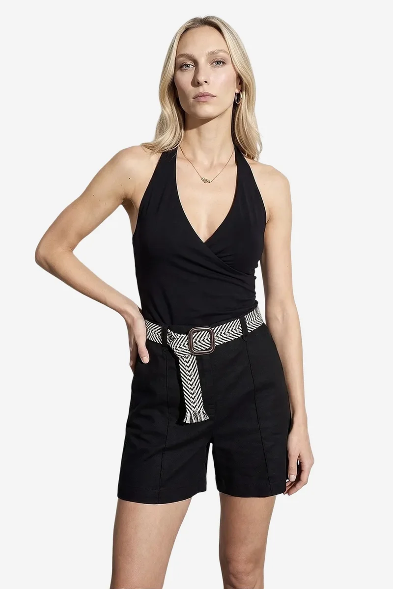 Dilvin Black DILVIN Nylon Elastane Blouse for Women | Best Price UAE