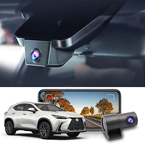 FITCAMX كاميرا داش فيت كام إكس الأمامية 4K + الخلفية 1080P تناسب لكزس NX 2022 2023 2024 2025 NX350 250 300 450h فاخرة رياضية، مظهر OEM، واي فاي وتطبيق، تسجيل مزدوج، حساس G، سهل الإعداد، 128GB سيارة - Image 1